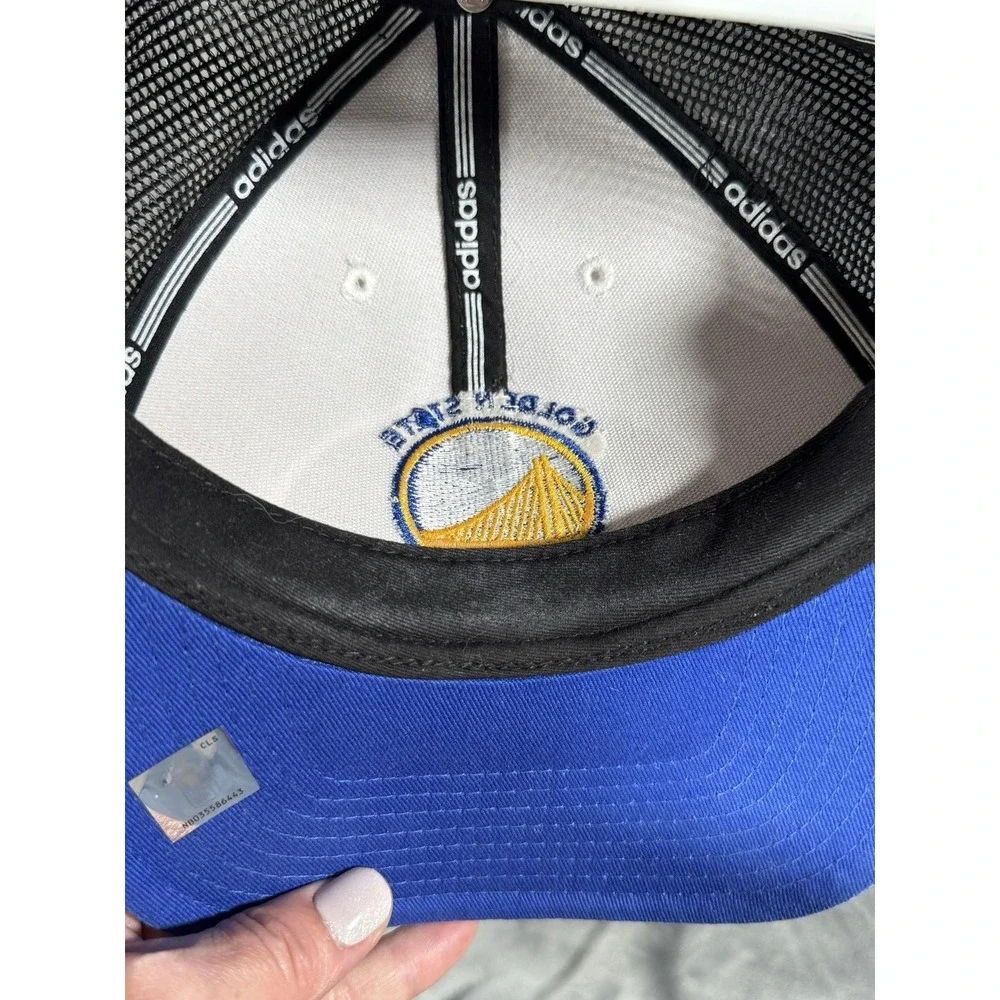 Golden State Warriors Hat Cap Snap Back One Size Black NBA Basketball Adidas